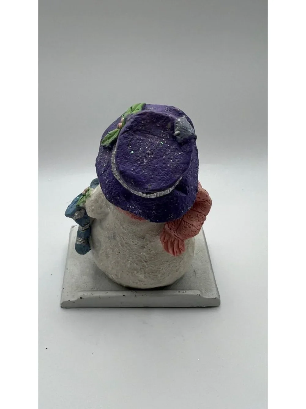 Festive Snowman Figure Stocking Holder With Glitter Sparkle Details